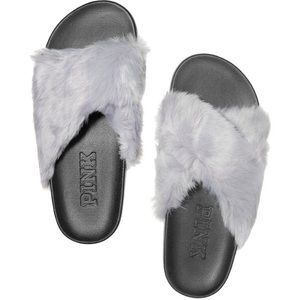 VS Pink crisscross slides